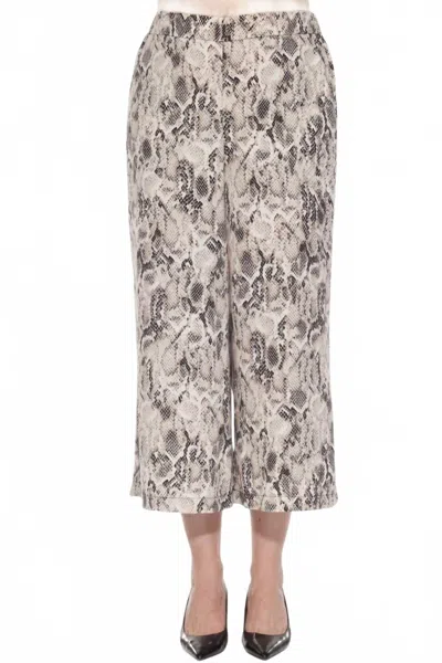 Joseph Ribkoff Snakeskin Print Culotte Pants In Beige/multi