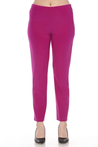 Joseph Ribkoff Split Hem Side Zip Slim Ankle Pant In Empress In Pink