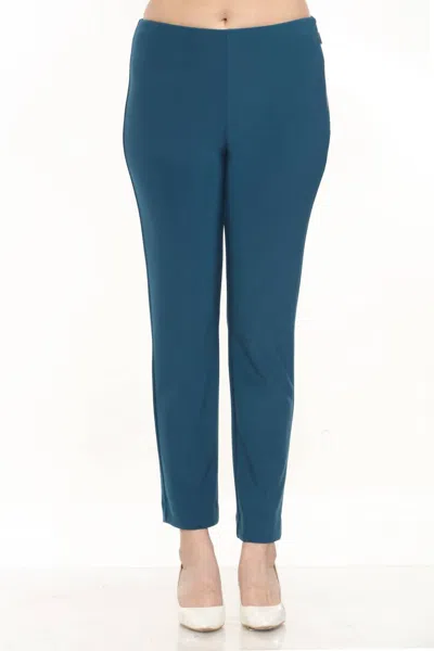 Joseph Ribkoff Split Hem Side Zip Slim Ankle Pant In Twilight In Blue