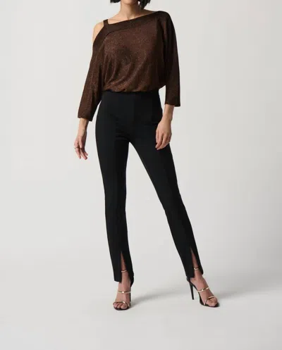 Joseph Ribkoff Split Hem Slim Leg Pant In Black