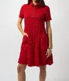 Joseph Ribkoff Sporty A Line Knee Length Dress In Radiant Red In Red
