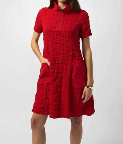 Joseph Ribkoff Sporty A Line Knee Length Dress In Radiant Red