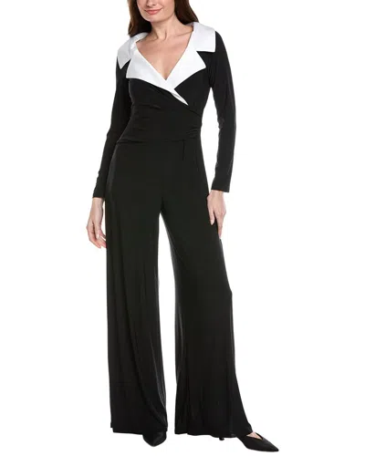Joseph Ribkoff Spread-collar Tuxedo Jumpsuit In Multi