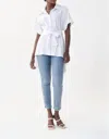 JOSEPH RIBKOFF SPRING IN YOUR STEP TUNIC BLOUSE IN OPTIC WHT