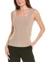 Joseph Ribkoff Square Neck Tank In Dune In Brown