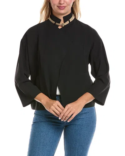 Joseph Ribkoff Statement-collar Top In Black