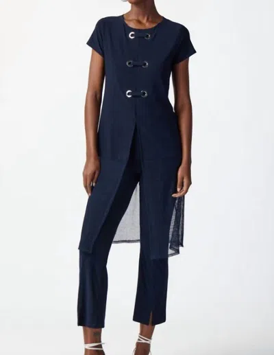 Joseph Ribkoff Straight Leg Capri Pants In Midnight Blue