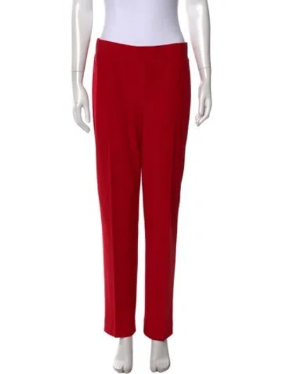 Pre-owned Joseph Ribkoff Straight Leg Pants In Red