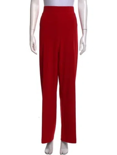 Pre-owned Joseph Ribkoff Straight Leg Pants In Red