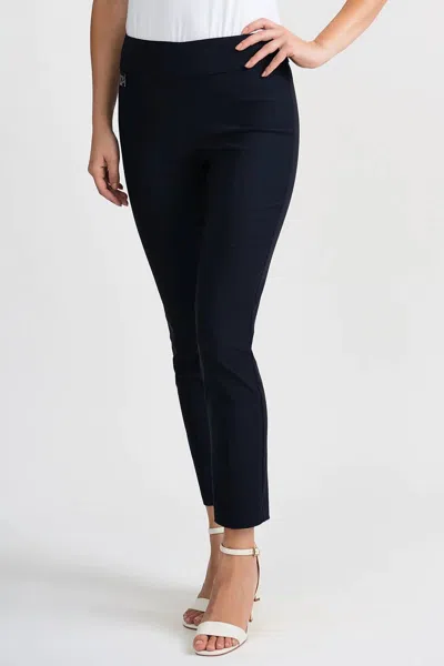 Joseph Ribkoff Straight Leg Pull On Cropped Pants In Midnight Blue