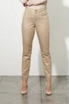 Joseph Ribkoff Straight Leg Shimmer Jeans In Champagne In White
