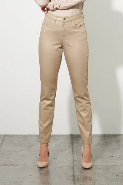 Joseph Ribkoff Straight Leg Shimmer Jeans In Champagne In White