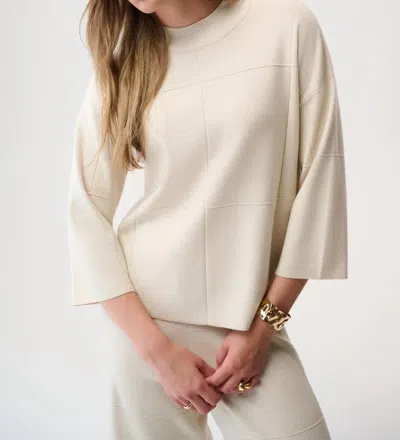 Joseph Ribkoff Straight Mockneck Sweater In Birch Melange In Multi