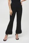 Joseph Ribkoff Silky Knit And Novelty Flared Pants In Black