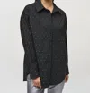 Joseph Ribkoff Stretch Cotton With Rhinestones Blouse In Black In Multi