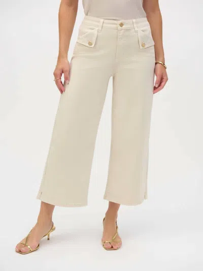 Joseph Ribkoff Stretch Culotte Jeans In Griege In White