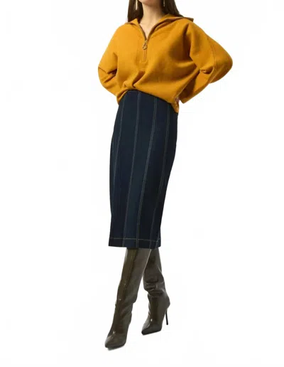 Joseph Ribkoff Stretch Denim Pencil Skirt In Indigo In Black