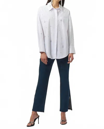 Joseph Ribkoff Stretch Poplin Boxy Blouse In White