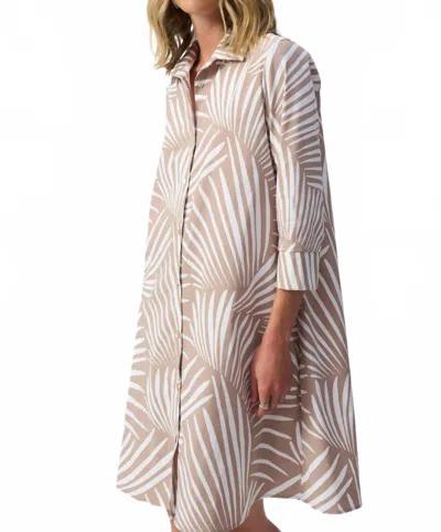 Joseph Ribkoff Stretch Poplin Shirt Dress In Beige In Neutral