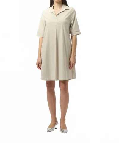Joseph Ribkoff Stretch Poplin Trapeze Dress In Moonstone In Neutral