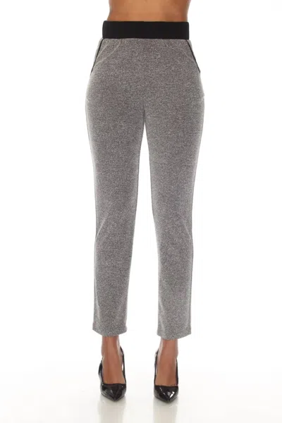 Joseph Ribkoff Stretch Pull On Straight Ankle Pants In Black/off-white In Multi