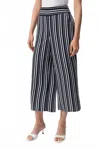 Joseph Ribkoff Stripe Print Culotte Pant In Blue In Blue