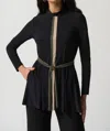 JOSEPH RIBKOFF STRIPE TUNIC IN BLACK/AVOCADO