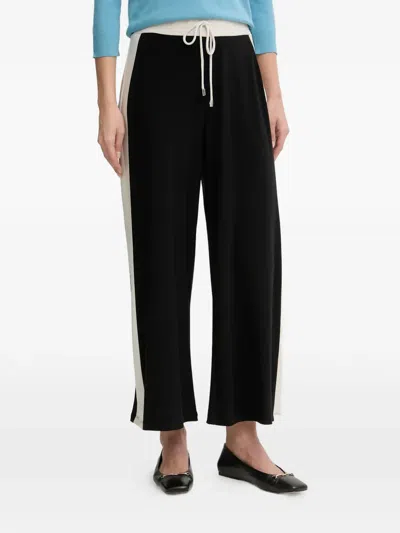 Joseph Ribkoff Stripe Wide-leg Trousers In Black