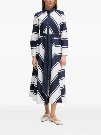 Joseph Ribkoff Striped Belted Midi Dress In Multi