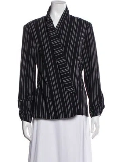 Pre-owned Joseph Ribkoff Striped Blazer In Black