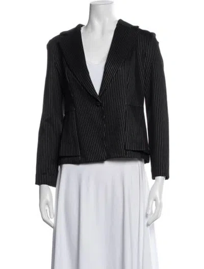 Pre-owned Joseph Ribkoff Striped Blazer In Black