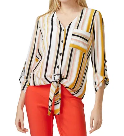 Joseph Ribkoff Striped Blouse In Yellow Multi