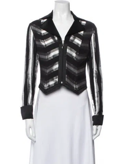 Pre-owned Joseph Ribkoff Striped Jacket In Black