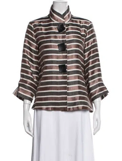 Pre-owned Joseph Ribkoff Striped Jacket W/ Tags In Brown