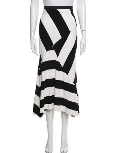 Pre-owned Joseph Ribkoff Striped Long Skirt In Black