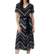 Joseph Ribkoff Striped Midi Dress In Black In Black