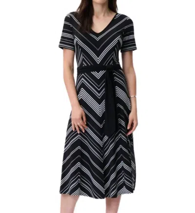 Joseph Ribkoff Striped Midi Dress In Black