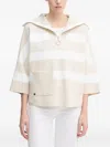 Joseph Ribkoff Striped-pattern Half-zip Sweater In Neutral