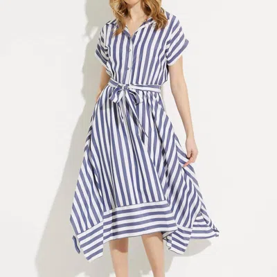 Joseph Ribkoff Striped Shirt Dress In Blue/white