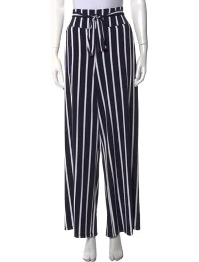 Pre-owned Joseph Ribkoff Striped Wide Leg Pants In Blue