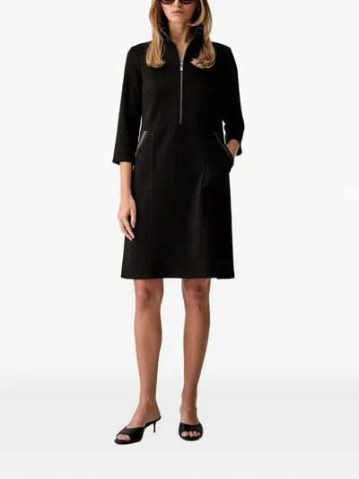 Joseph Ribkoff Striped-collar High-neck Shift Mini Dress In Multi