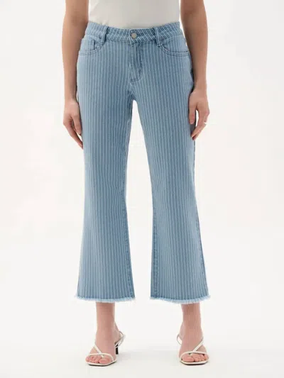 Joseph Ribkoff Stripes Flare Jeans In Blue/white