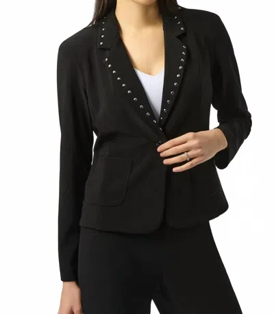 Joseph Ribkoff Studded Fitted Blazer In Black