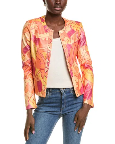 Joseph Ribkoff Studded Jacket In Orange