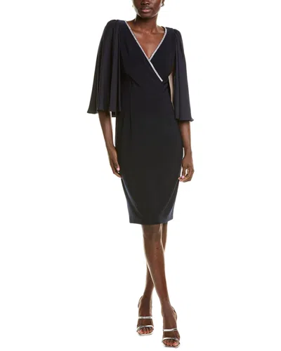 Joseph Ribkoff Studded Neckline Midi Dress In Blue