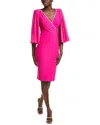 Joseph Ribkoff Studded Neckline Midi Dress In Pink