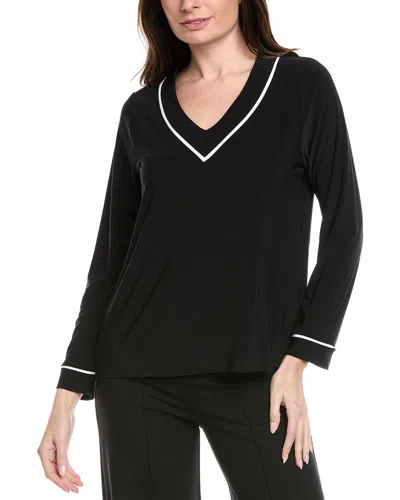 Joseph Ribkoff Contrast Trim Top In Black