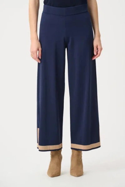 Joseph Ribkoff Sweater Knit Colour Block Culotte Pants In Blue