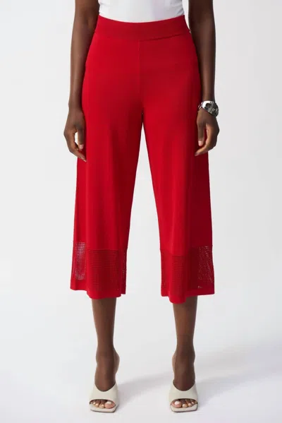 Joseph Ribkoff Sweater Knit Culotte Trousers In Radiant Red In Multi