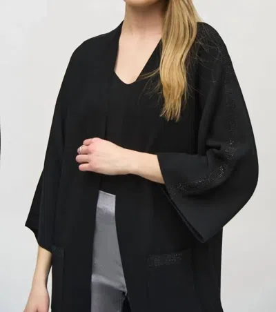 Joseph Ribkoff Sweater Knit Kimono Cover Up In Black
